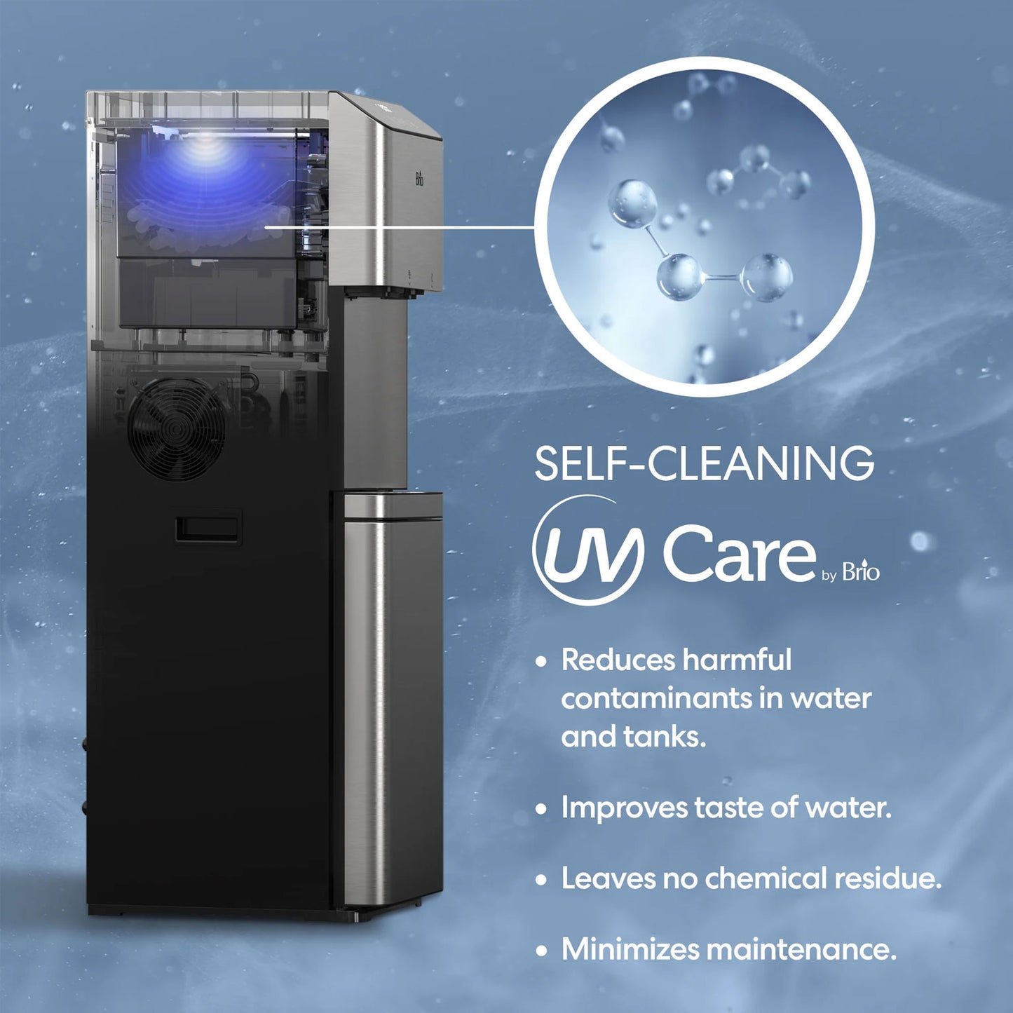 Brio Moderna 4 Stage Reverse Osmosis Bottleless Tri-temp Water Cooler and Ice Dispenser