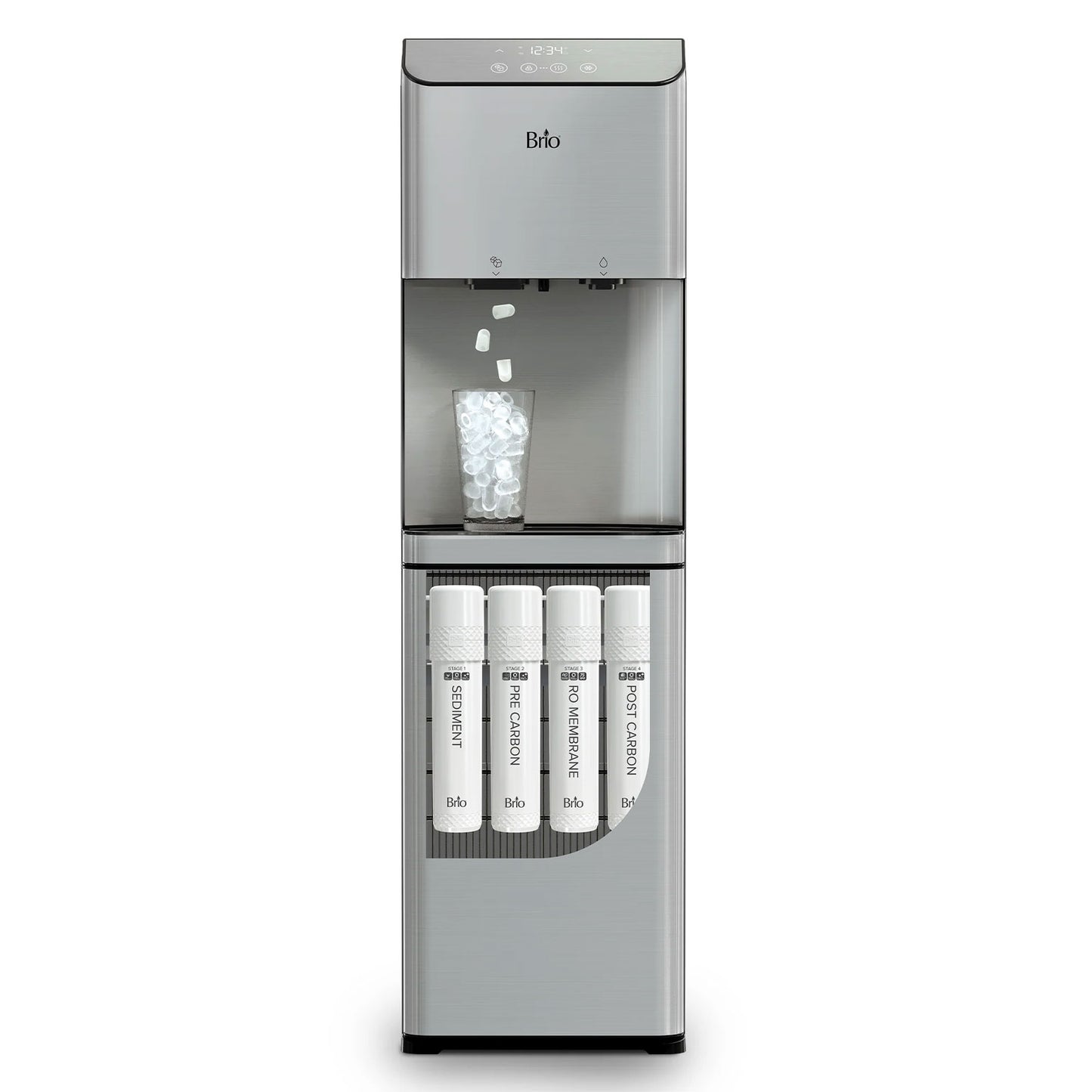 Brio Moderna 4 Stage Reverse Osmosis Bottleless  Tri-temp Water Cooler and Ice Dispenser