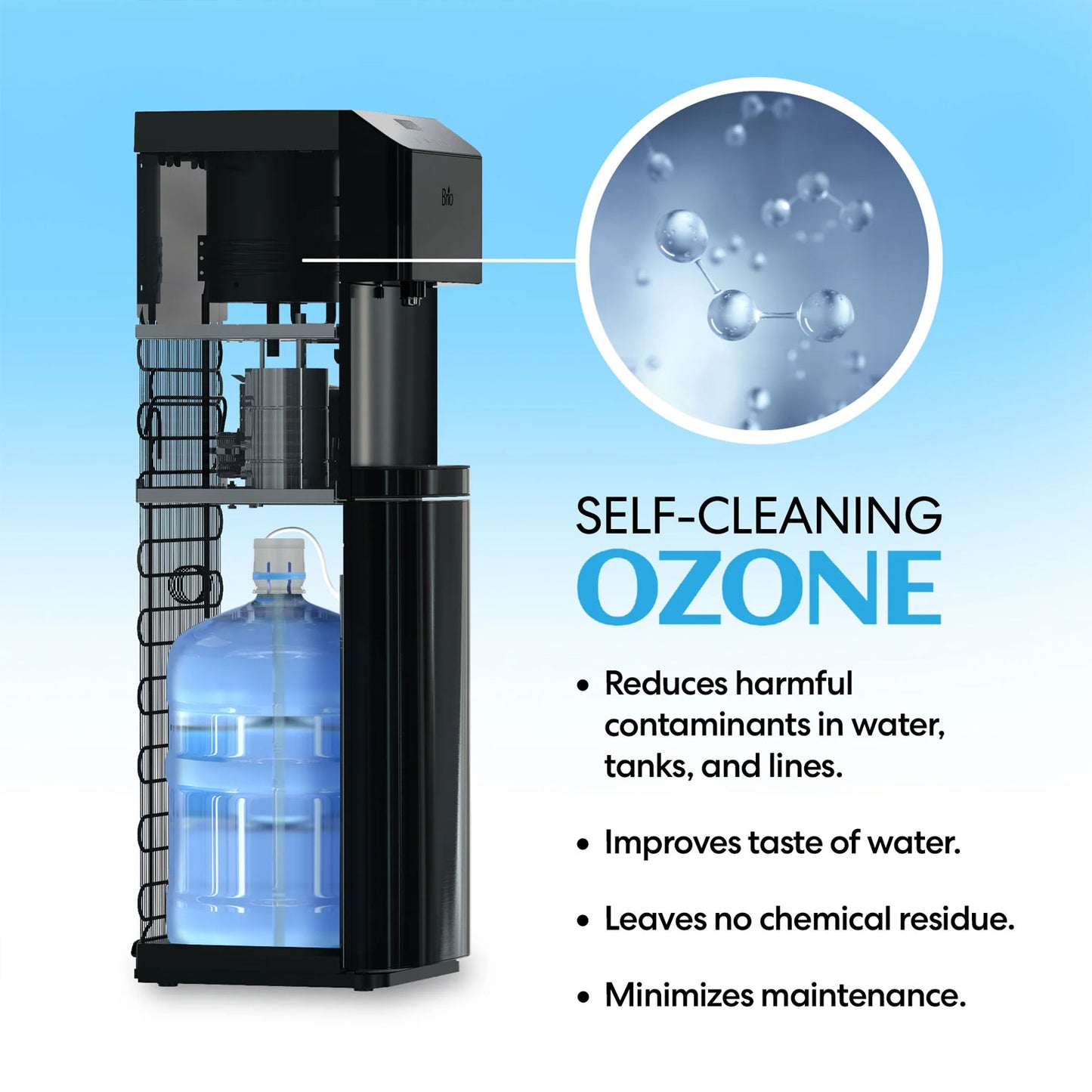 Self Cleaning Ozone Bottom Loading Dispenser